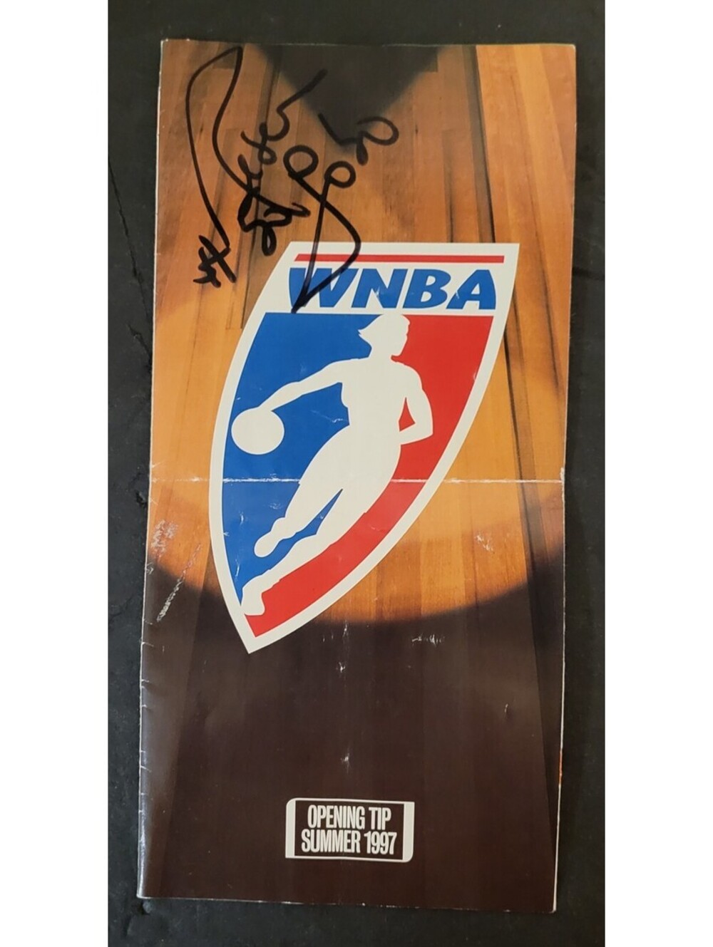 Rebecca Lobo #50 Autographed Signed WNBA Program Opening Tip Summer 1997